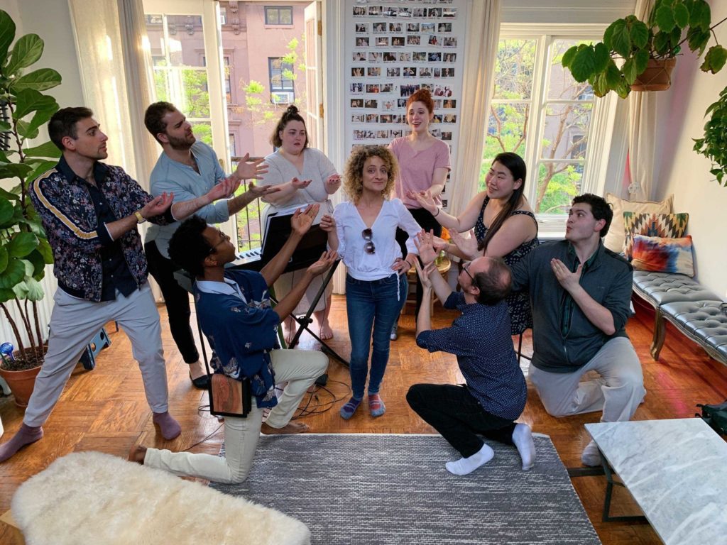 Cast of Hypatia and the Heathens in NYC inside my apartment