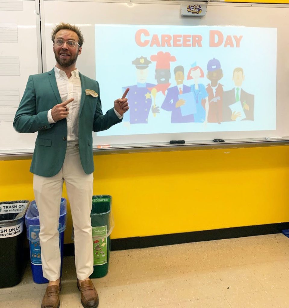 Photo of Nick Gray at Elementary School Career Day