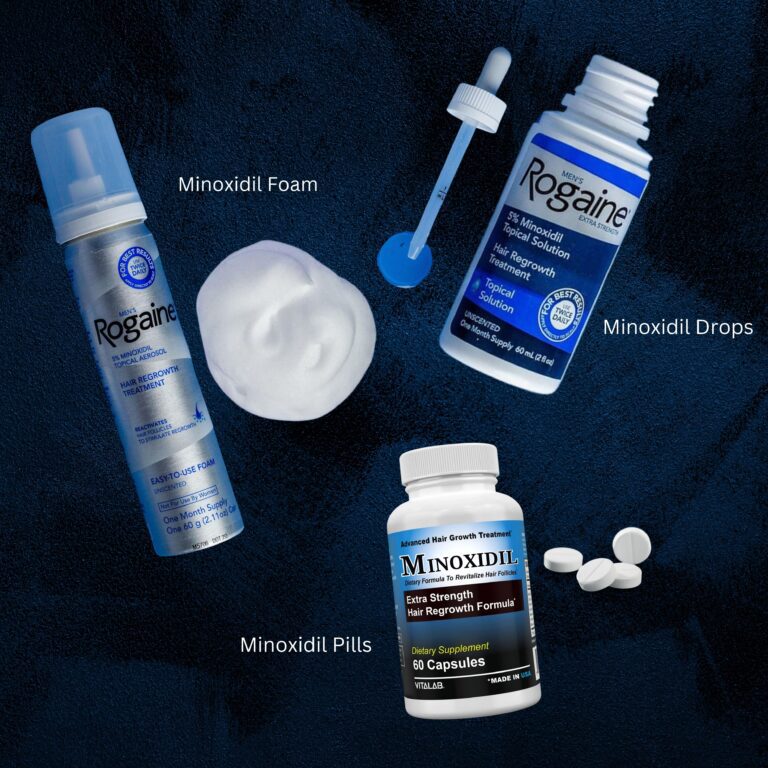 I made this image to show you the different types of Minoxidil